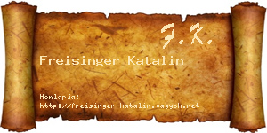 Freisinger Katalin névjegykártya
